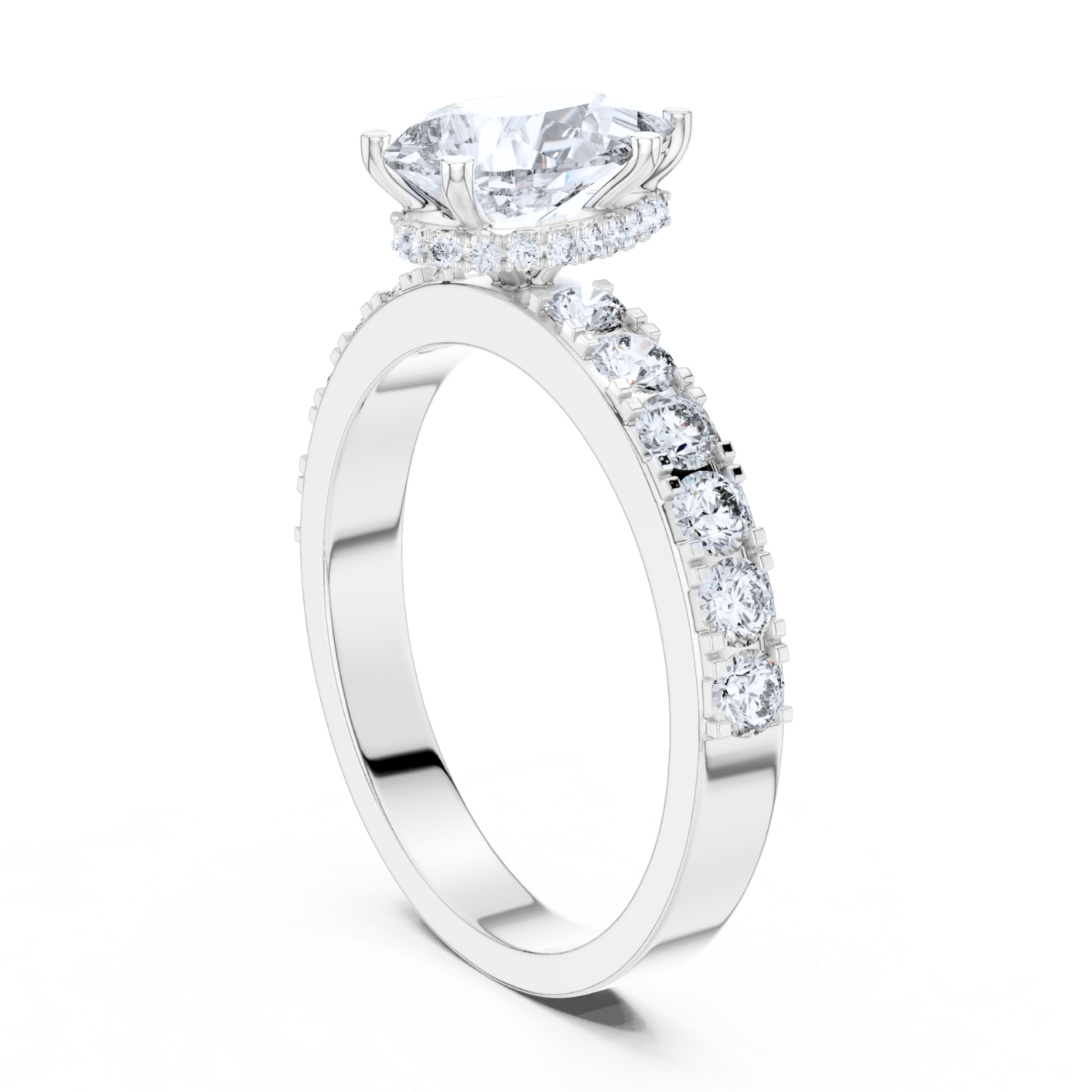 Hidden Halo Pave Diamond Ring