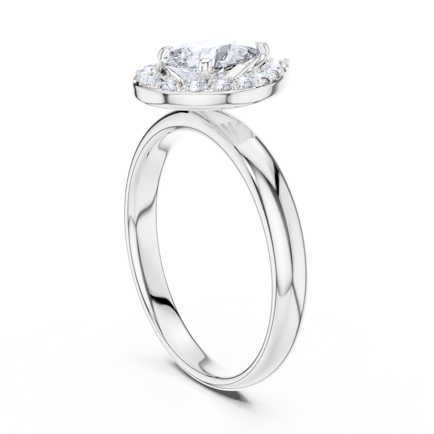 Floating Halo Pear-Cut Ring