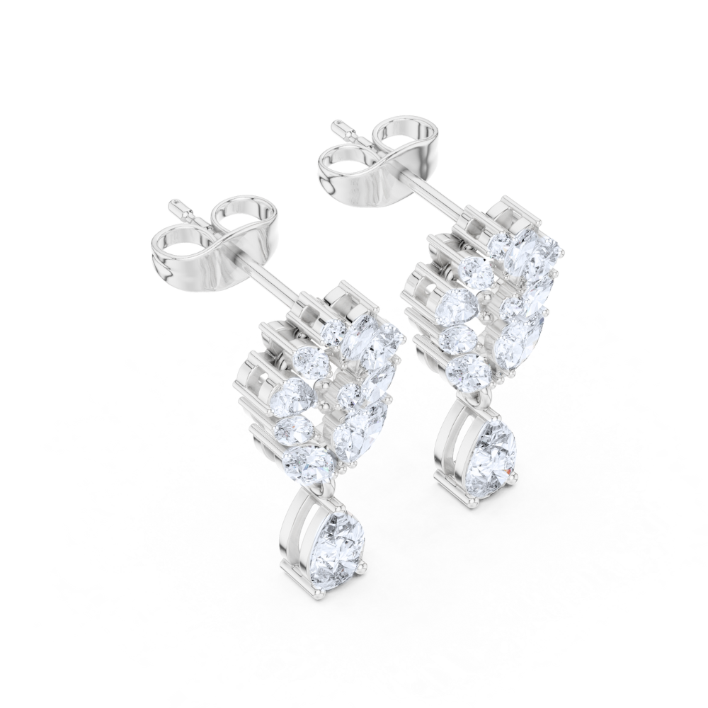 Regal Vine Diamond Drop Earrings