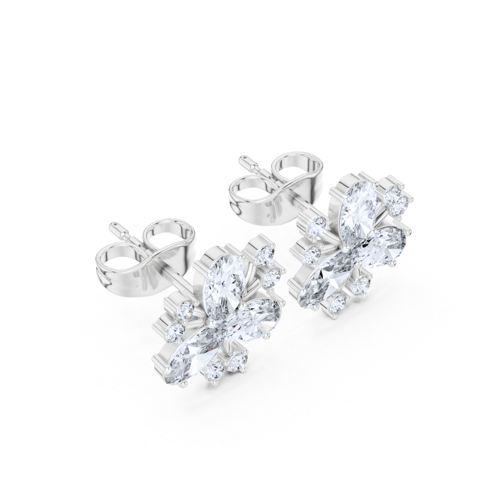 Radiant Trillium Diamond Studs