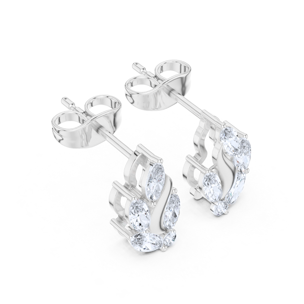 Golden Vine Marquise Diamond Earrings