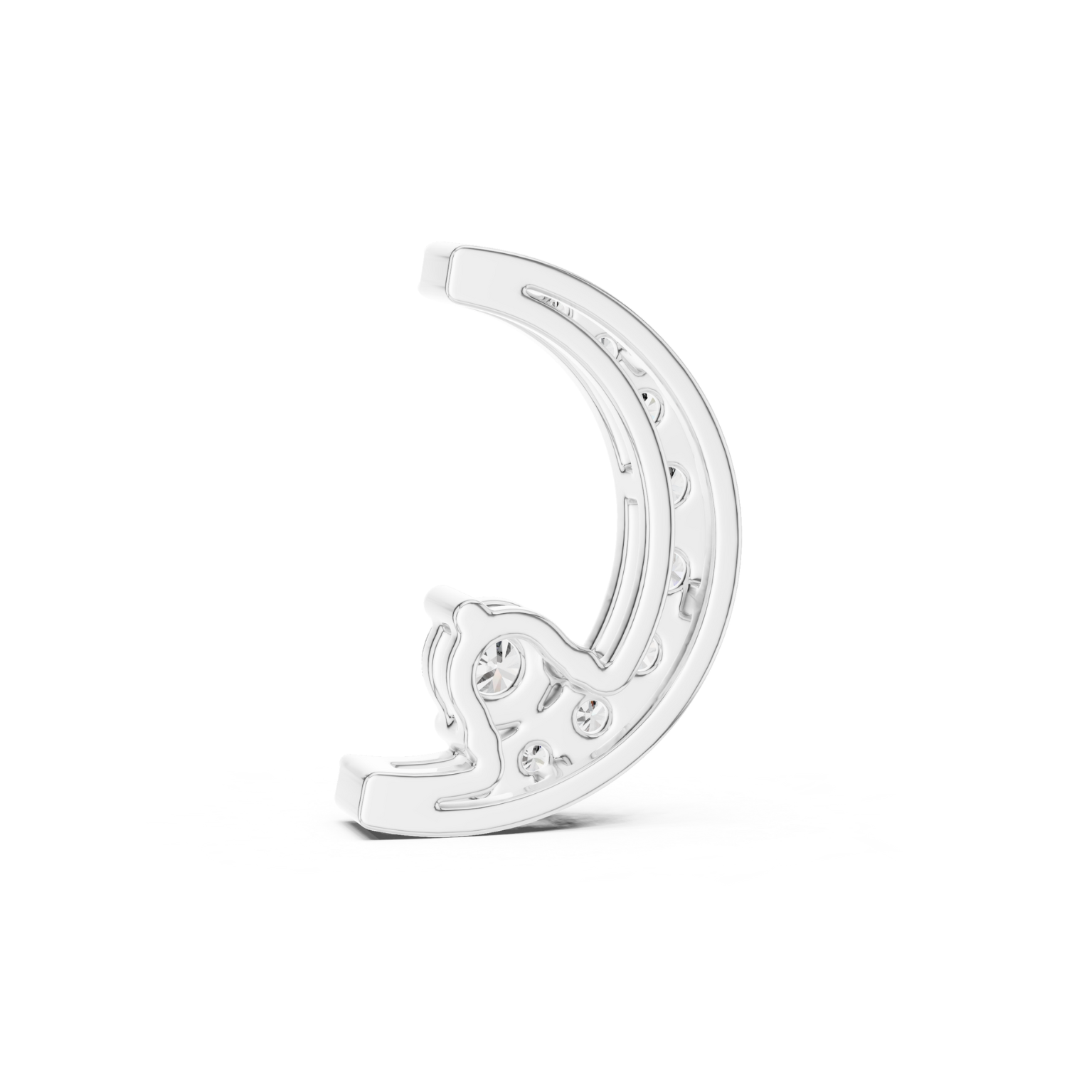 Crescent Pave Diamond Pendant