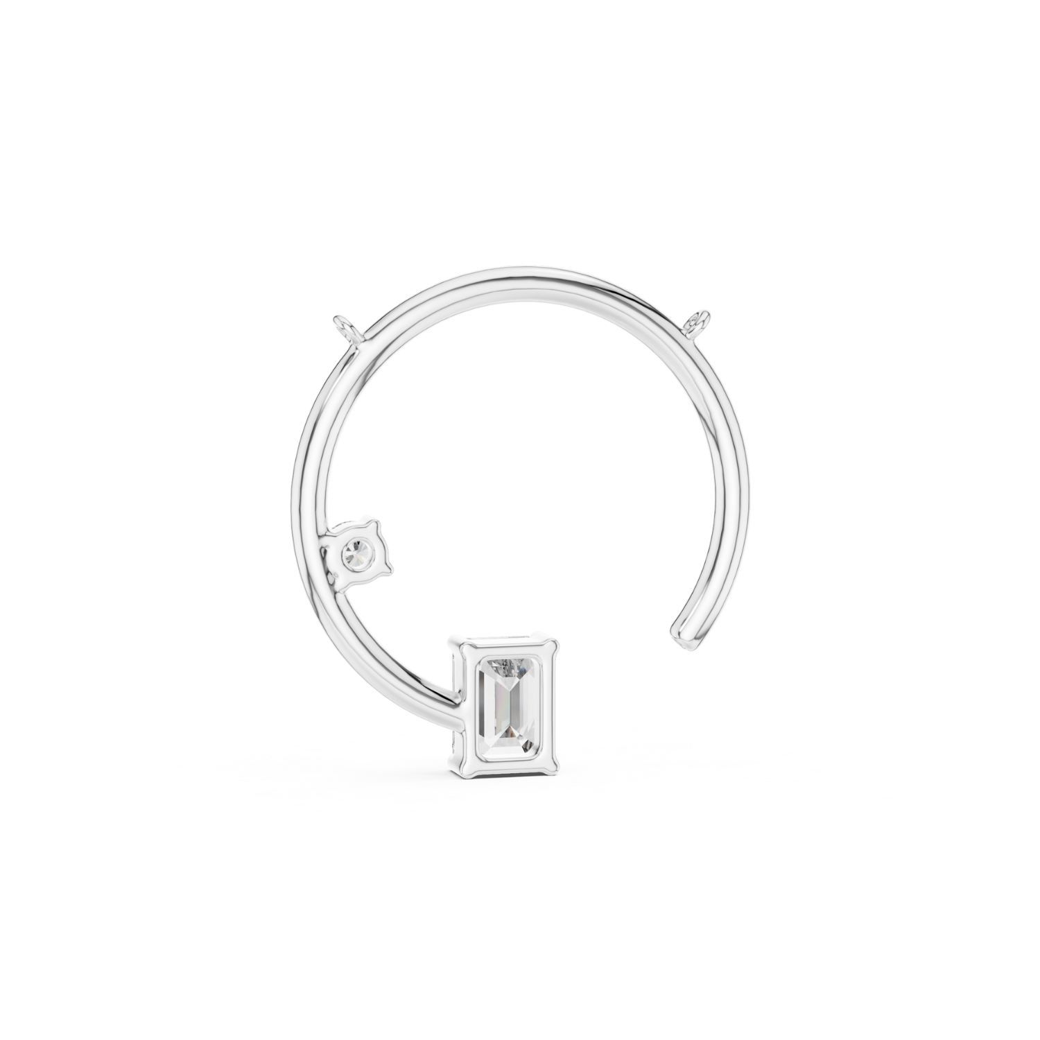 Open Circle Baguette Diamond Pendant