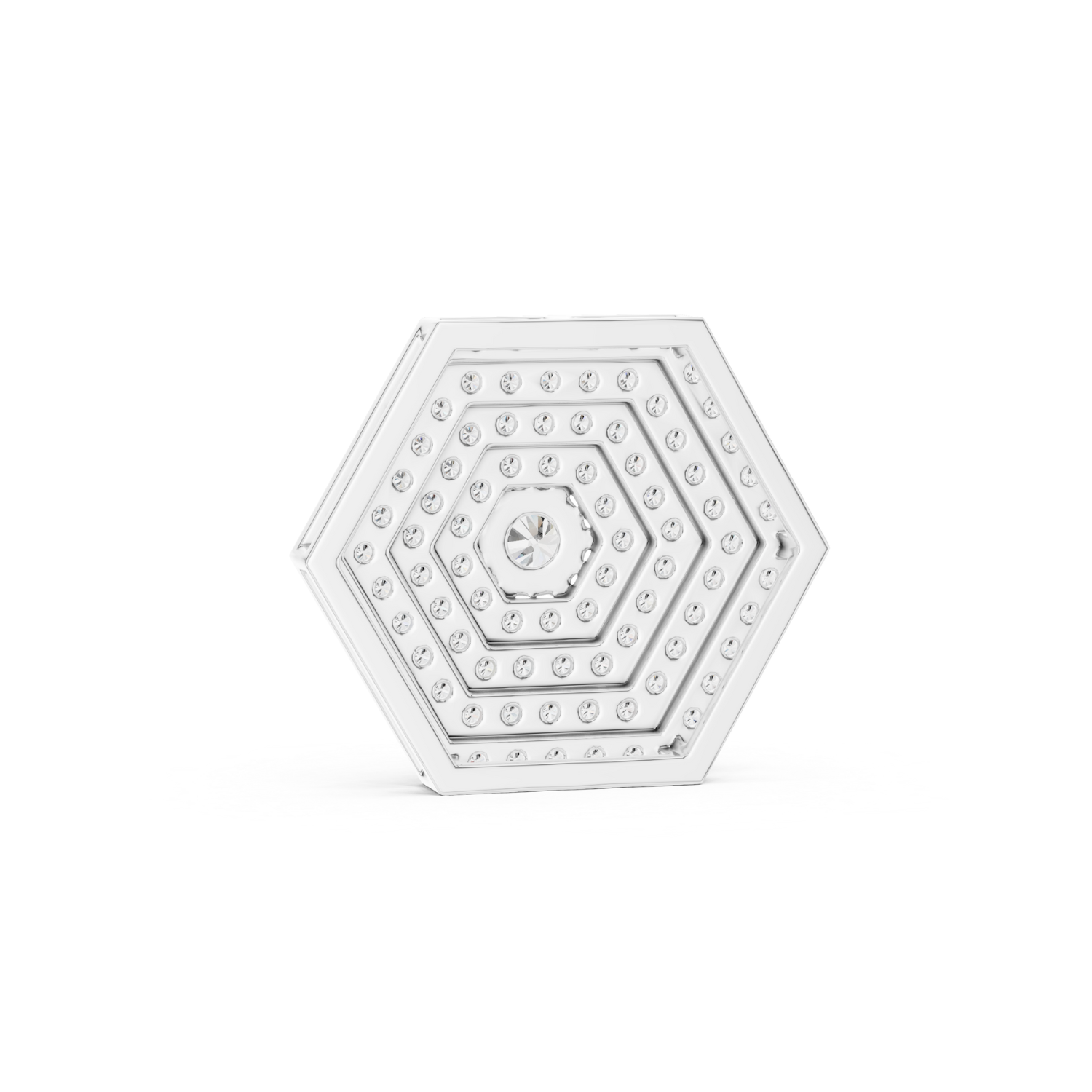 Hexagonal Pave Diamond Pendant