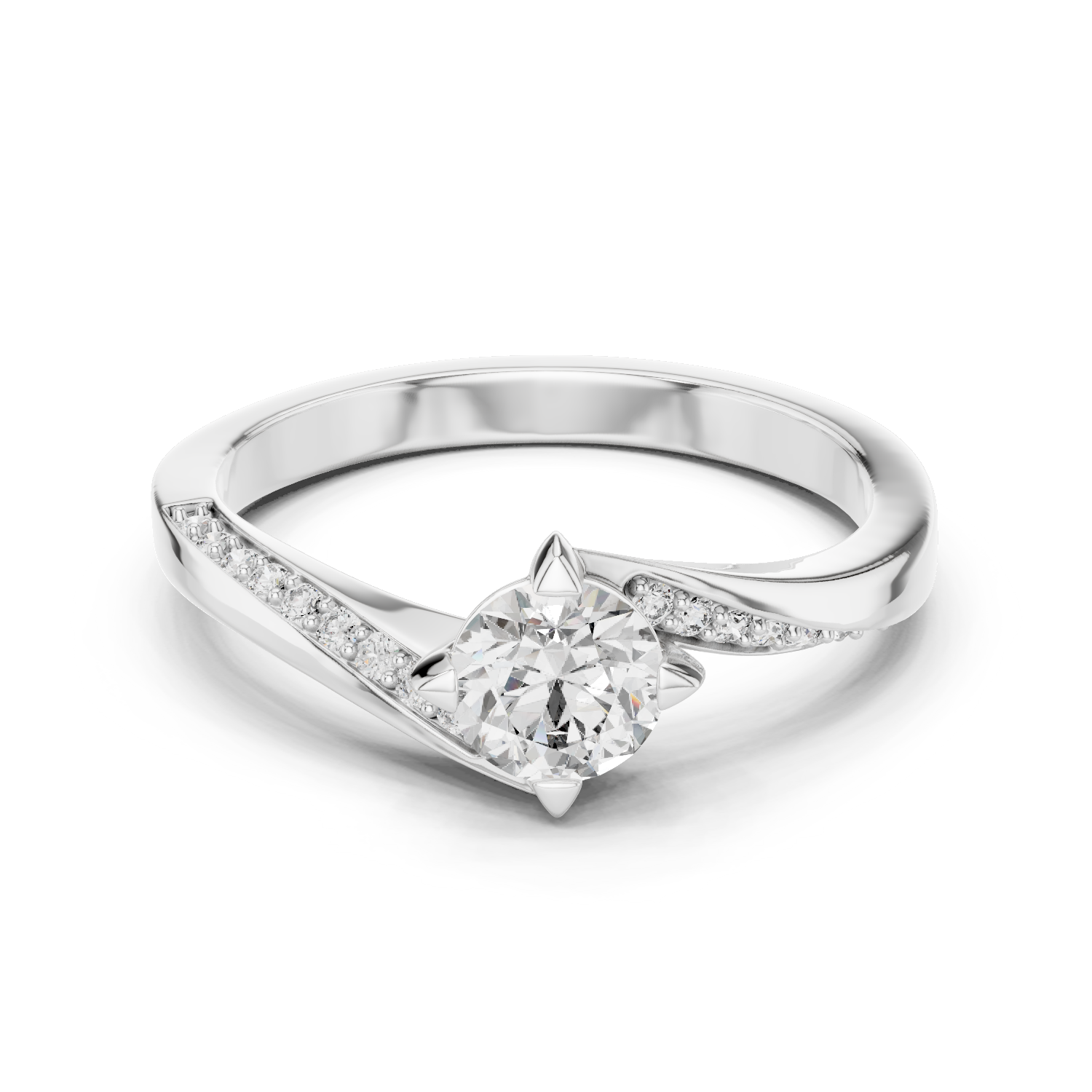 Twisted Elegance Solitaire Ring