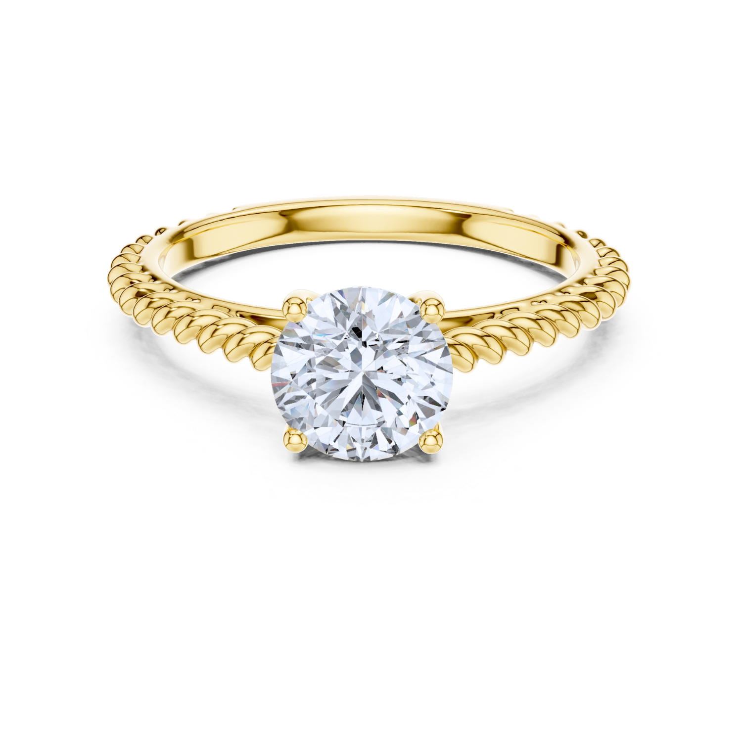 Twisted Rope Solitaire Ring