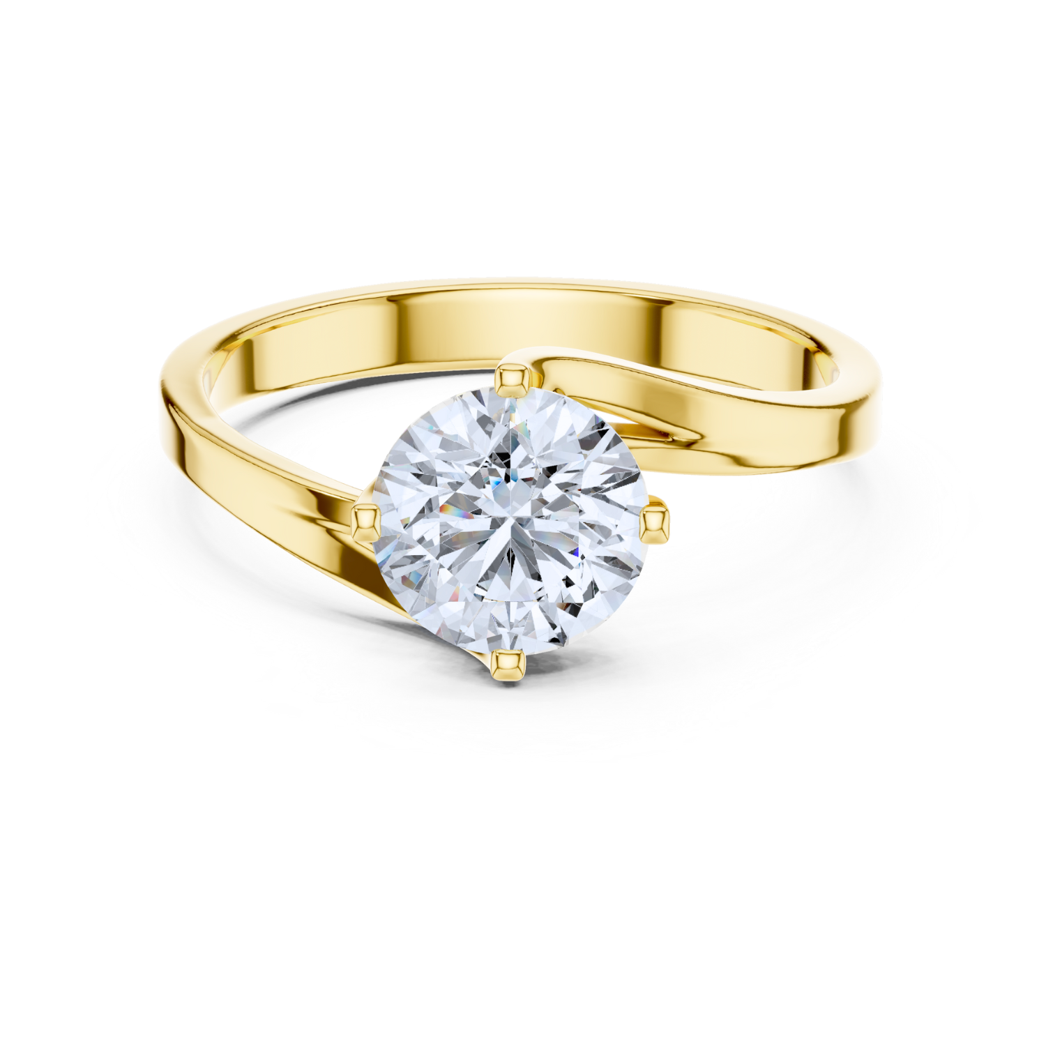 Twisted Shank Solitaire Ring