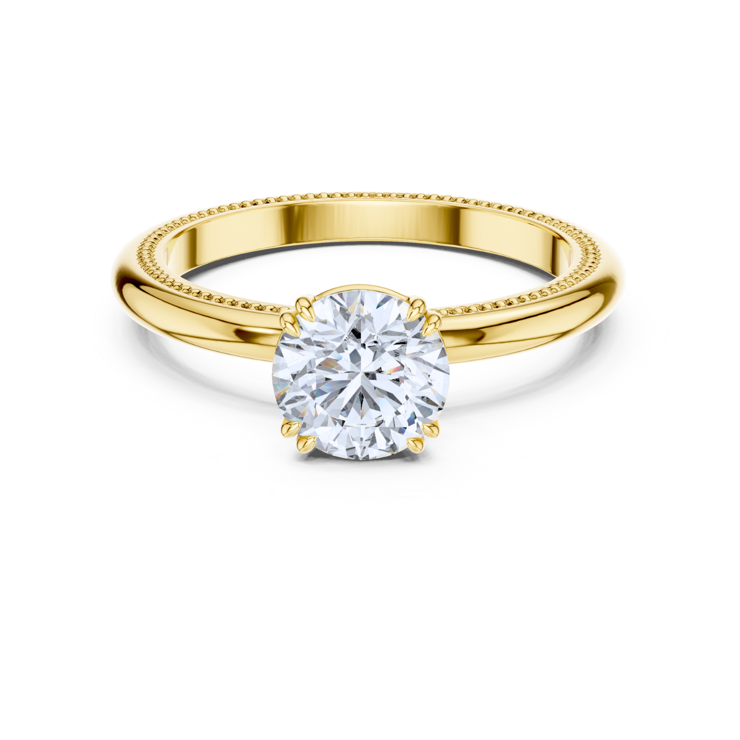 Classic Milgrain Solitaire Ring