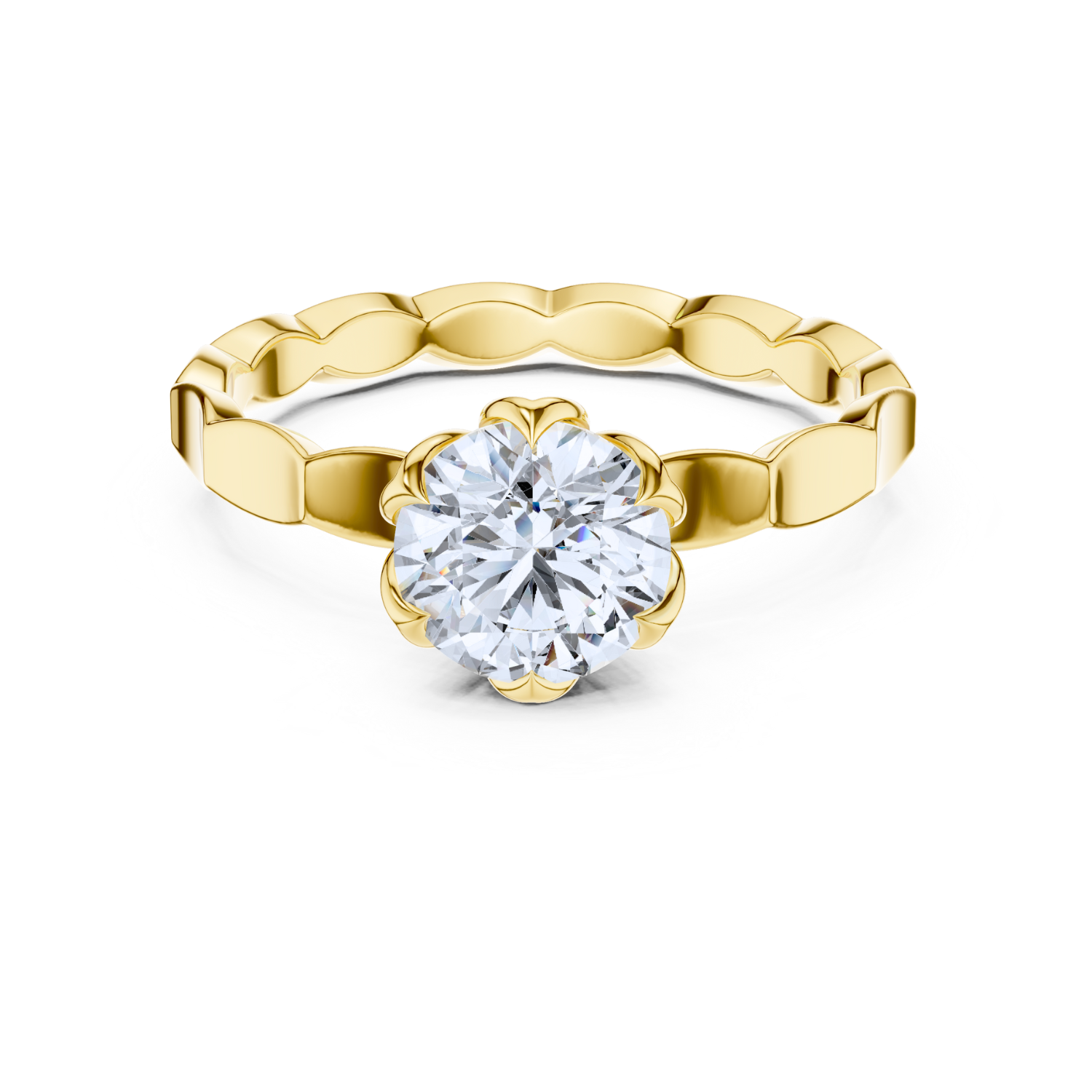 Floral-Inspired Solitaire Ring