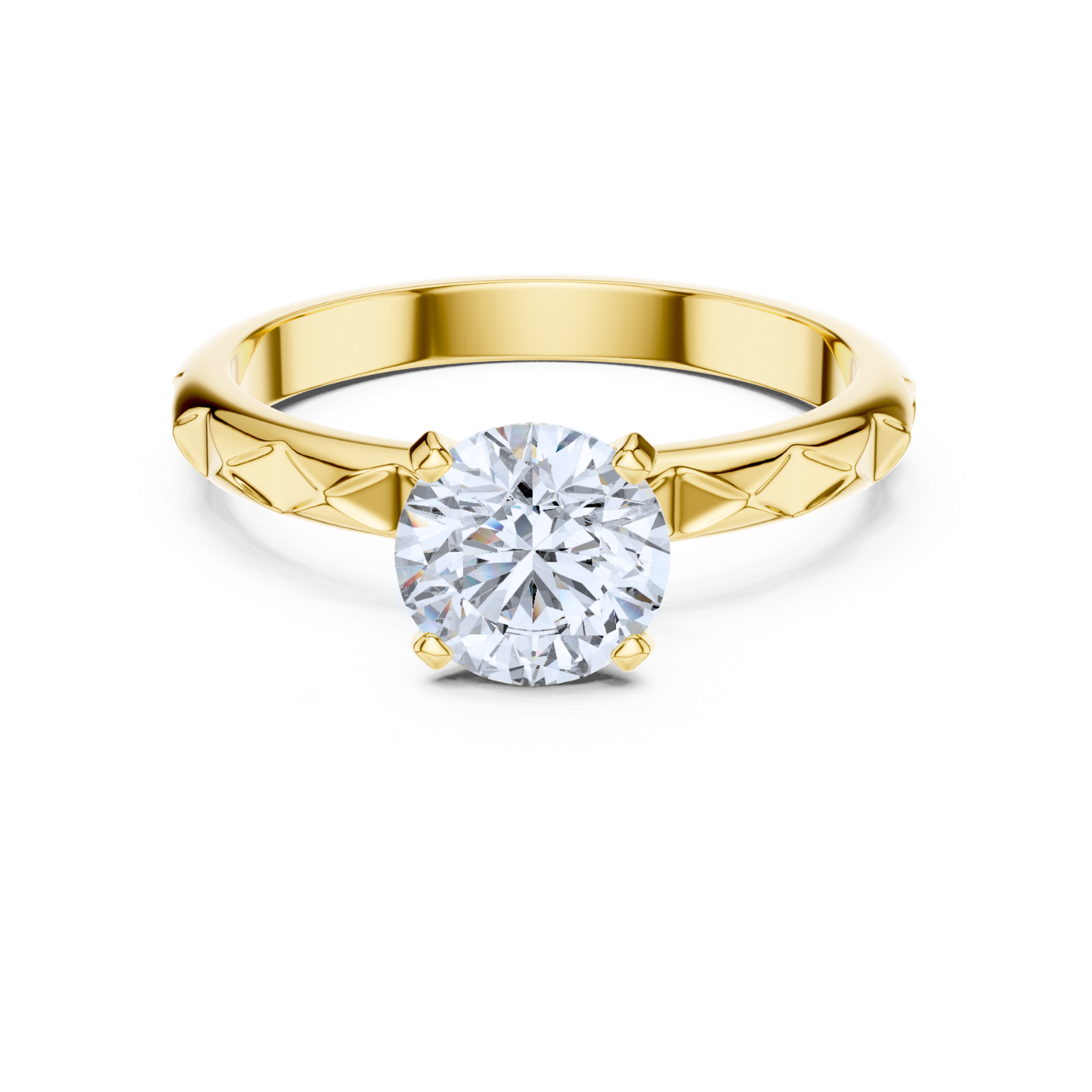 Geometric-Inspired Solitaire Ring