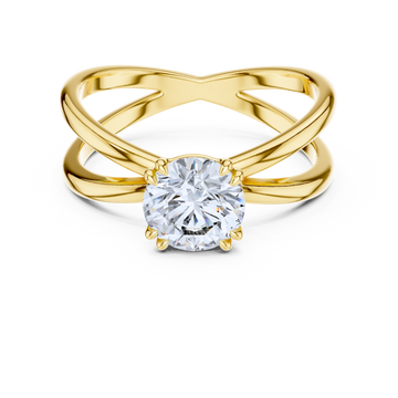 Crisscross Band Solitaire Ring