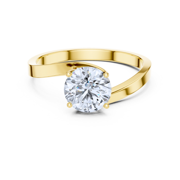 Asymmetrical Twist Solitaire Ring