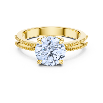 Milgrain Solitaire Diamond Ring