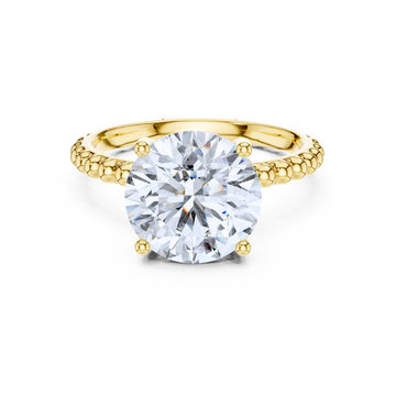 Beaded Classic Solitaire Ring