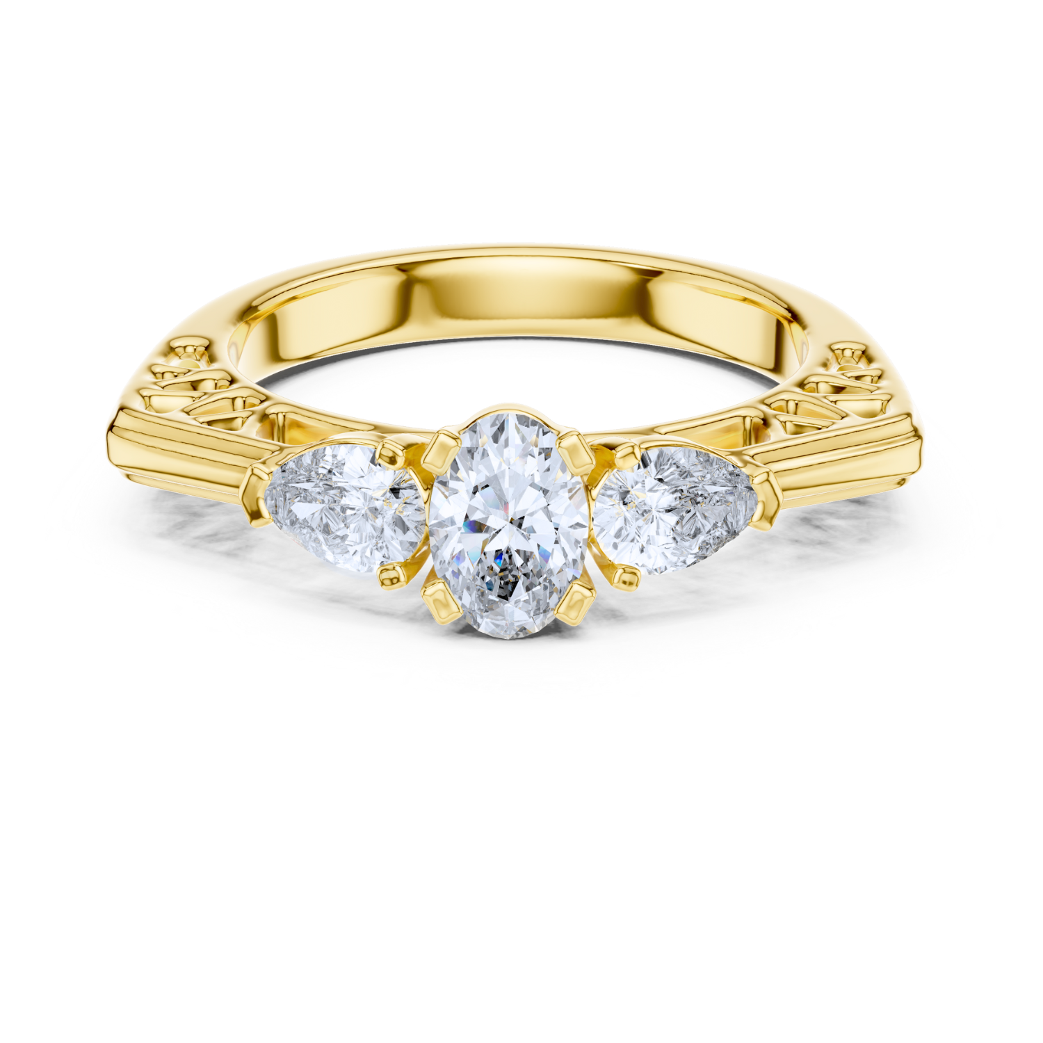Elysia Three-Stone Oval Ring
