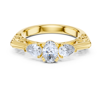 Elysia Three-Stone Oval Ring