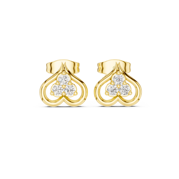 Radiant Bloom Heart Diamond Studs