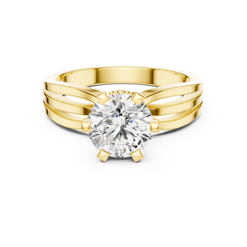 Six-Prong Round-Cut Diamond Ring with Split Band