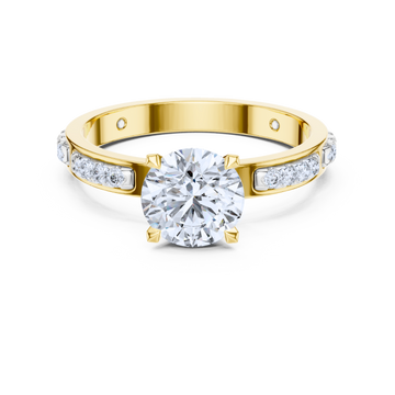 Round-Cut Diamond Solitaire Ring With Channel-Set Accents