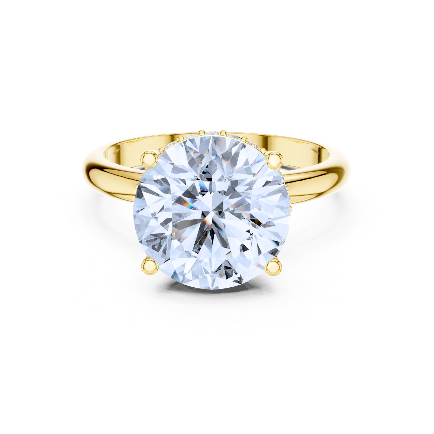Hidden Halo Solitaire Diamond Ring