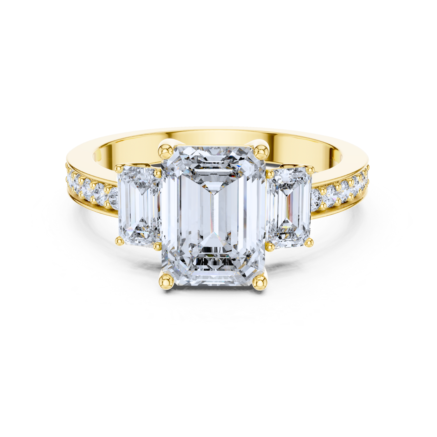 Emerald-Cut Dual Stone Ring