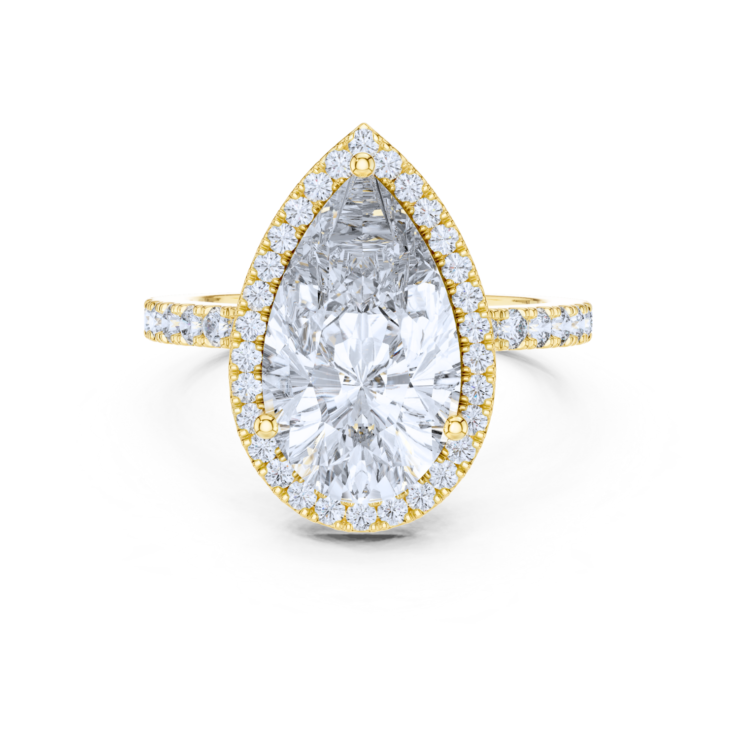 Pear-Cut Diamond Halo Ring
