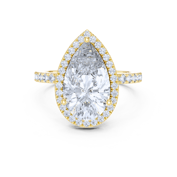 Pear-Cut Diamond Halo Ring