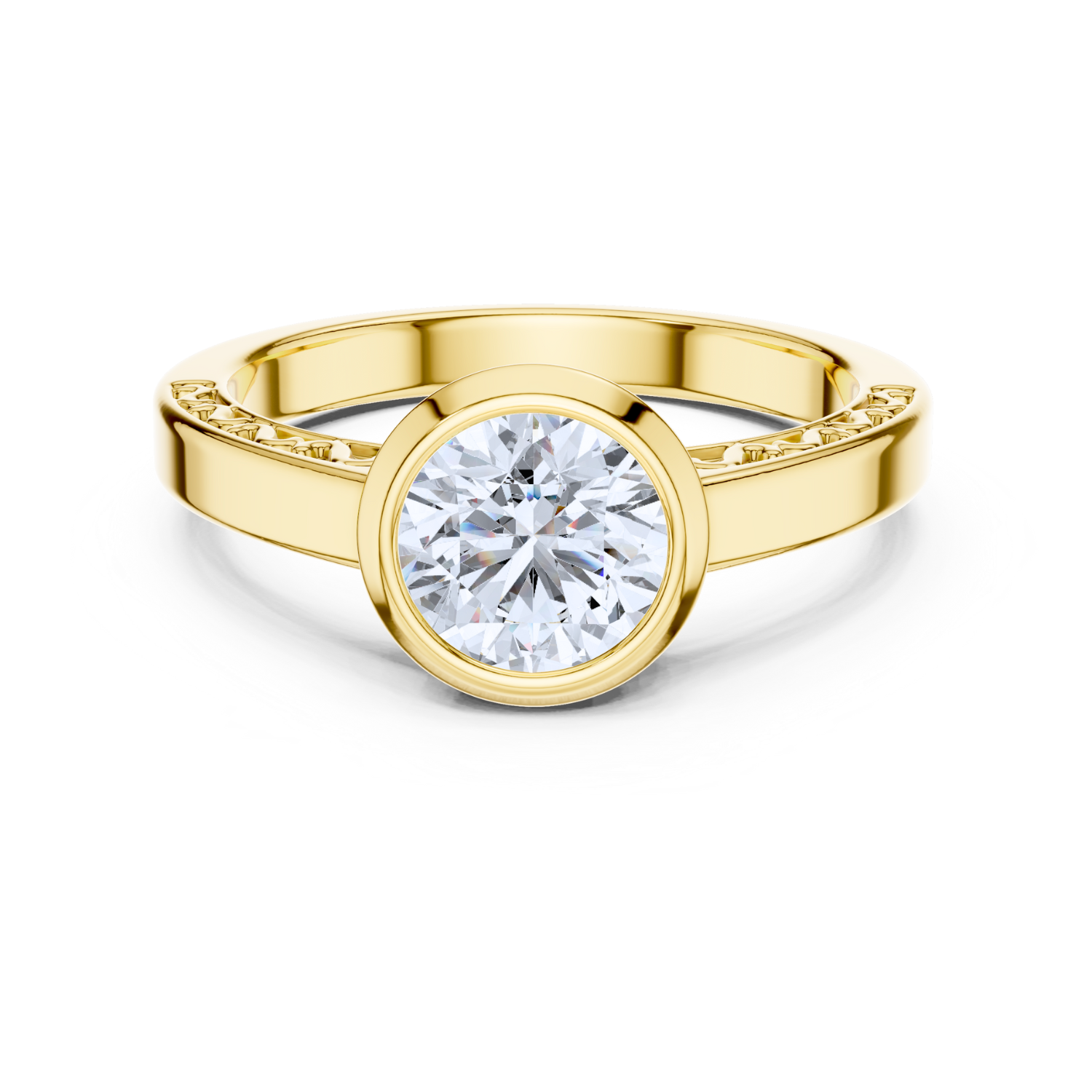 Bezel-Set Solitaire Diamond Ring