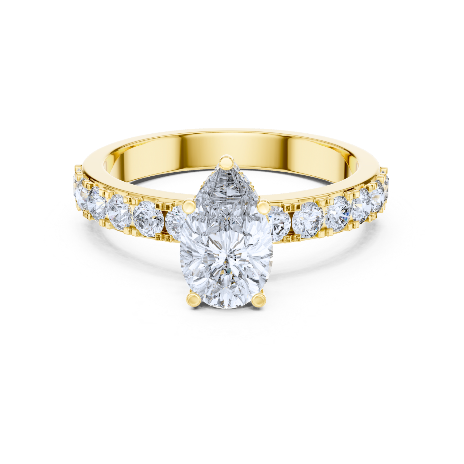 Hidden Halo Pave Diamond Ring