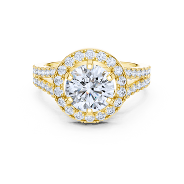 Cathedral Halo Round-Cut Ring