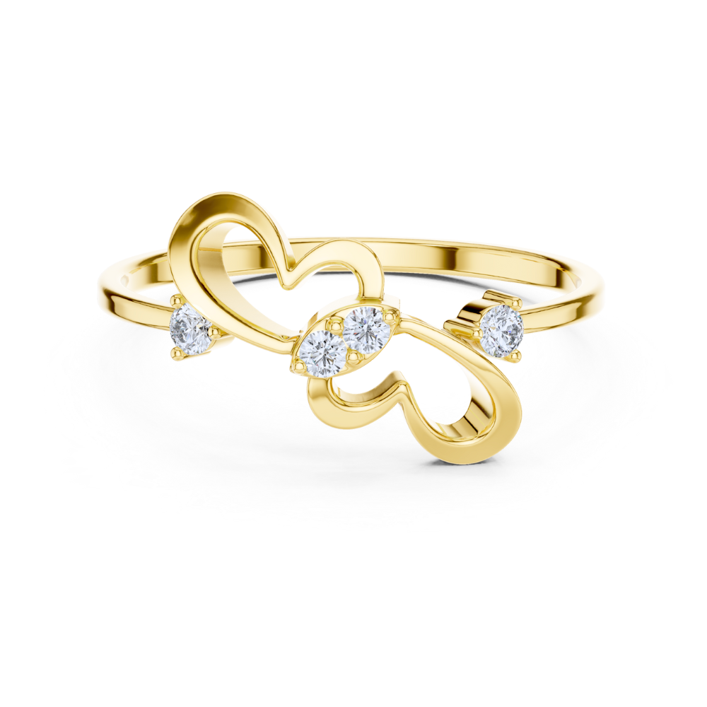 Double-Heart Infinity Style Ring