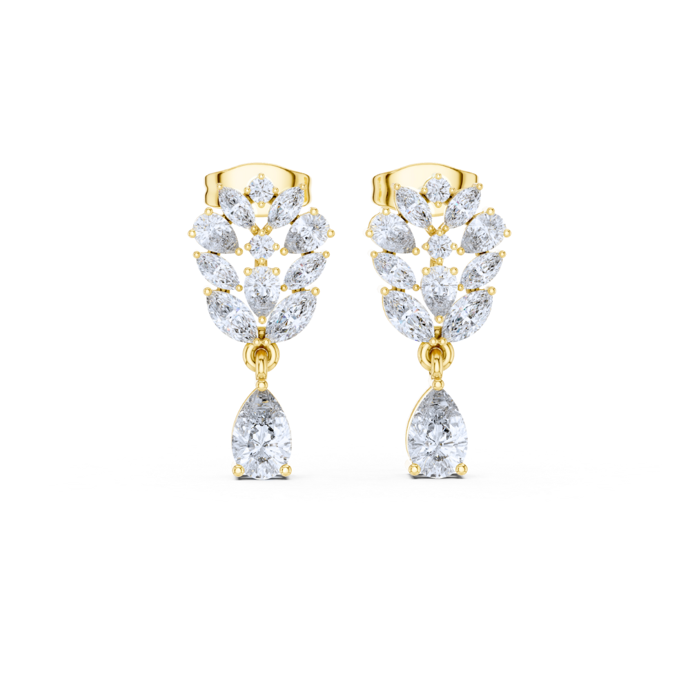 Regal Vine Diamond Drop Earrings