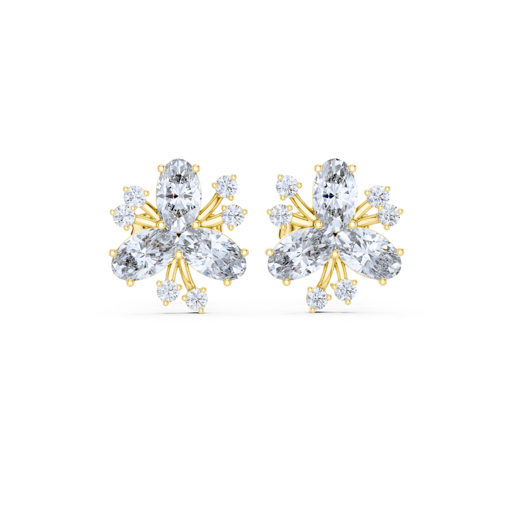 Radiant Trillium Diamond Studs