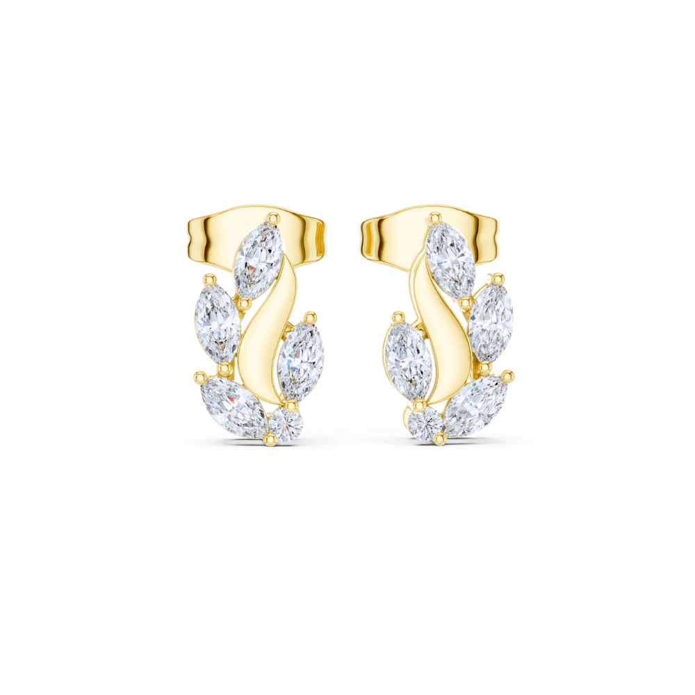 Golden Vine Marquise Diamond Earrings