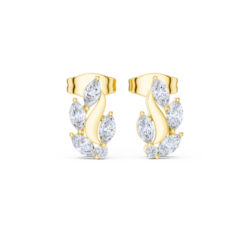 Golden Vine Marquise Diamond Earrings
