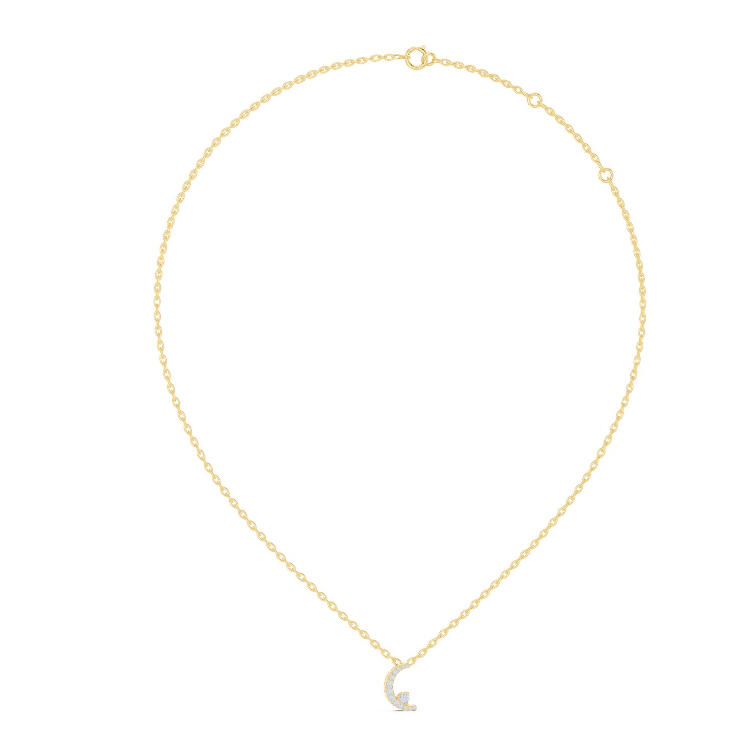 Crescent Pave Diamond Pendant