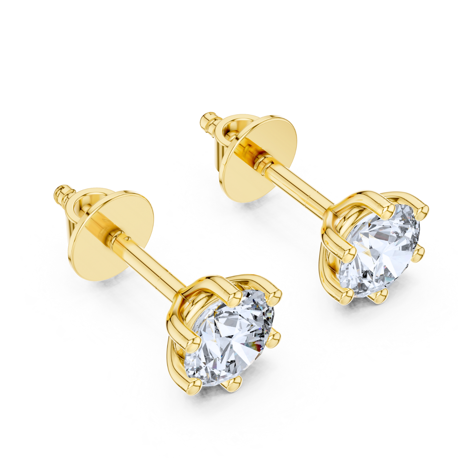 Classic Six-Prong Solitaire Diamond Stud Earrings