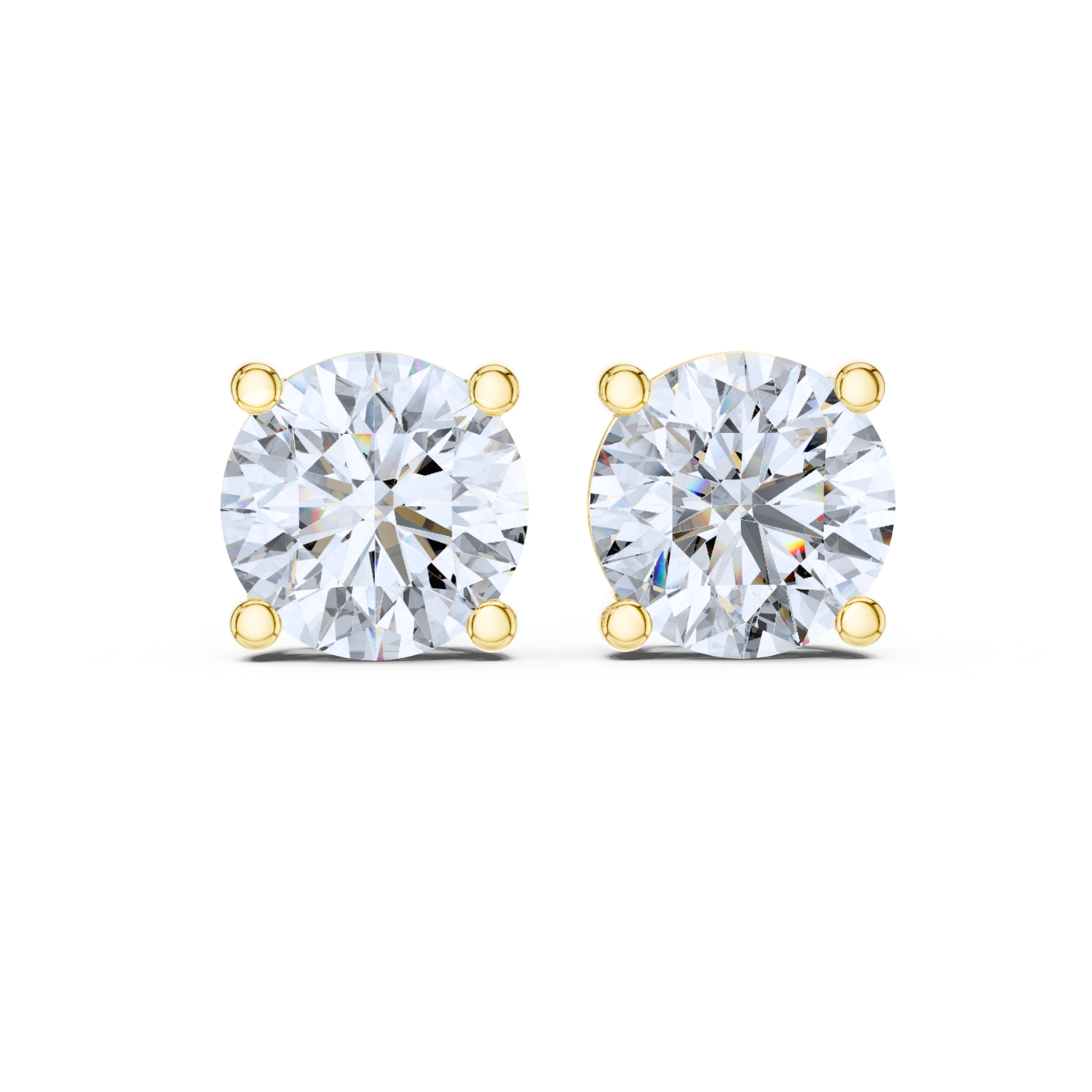 Classic Round Cut Diamond Stud Earrings