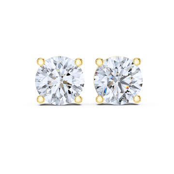 Classic Round Cut Diamond Stud Earrings