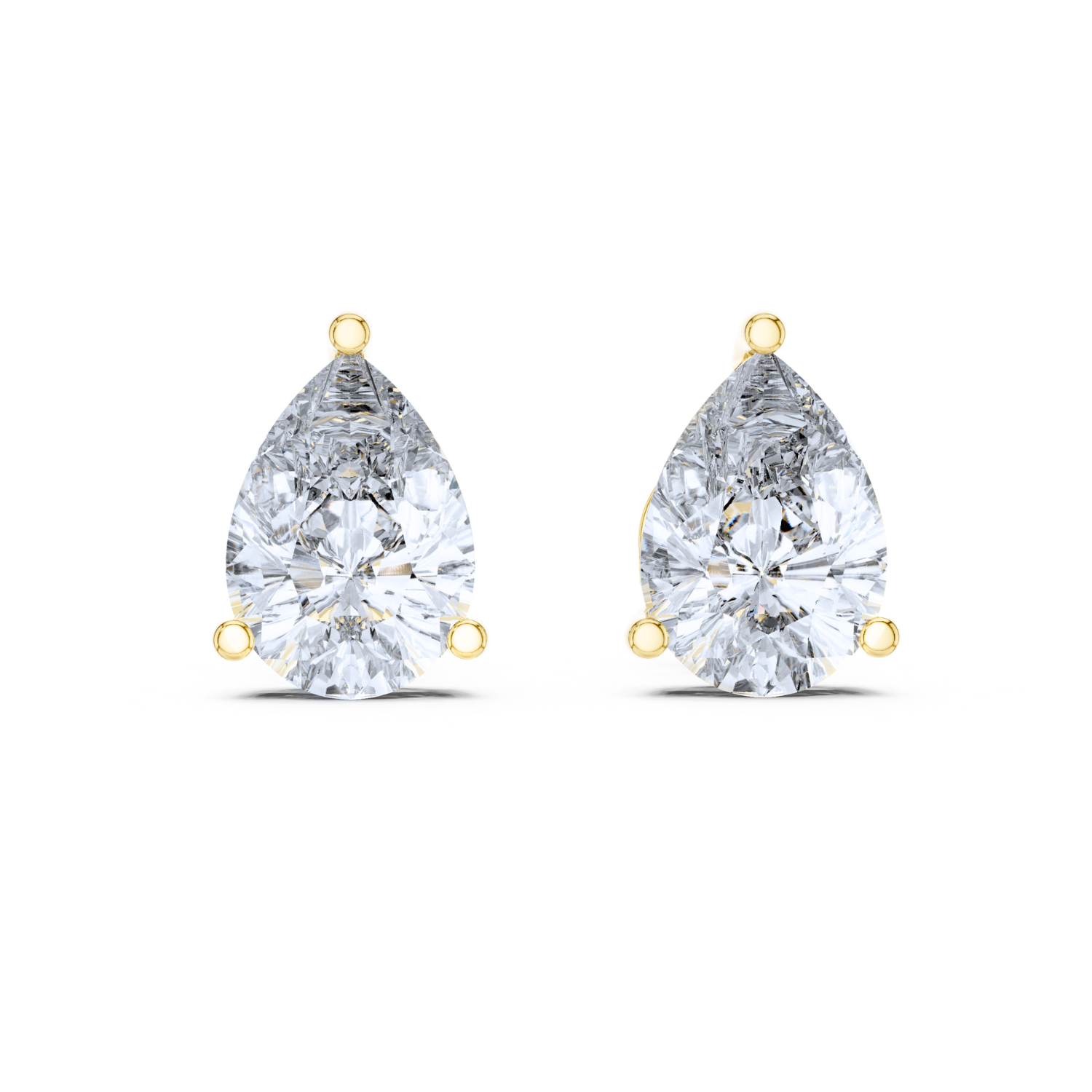 Pear-Shaped Diamond Stud Earrings