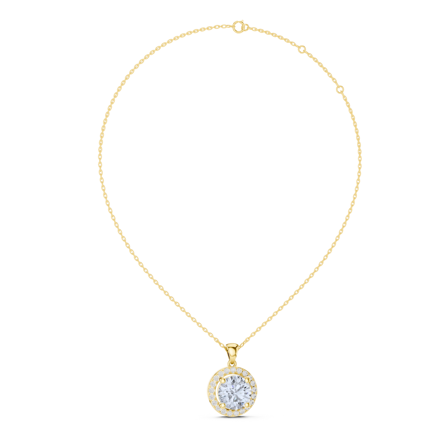 Aurora Halo Diamond Pendant