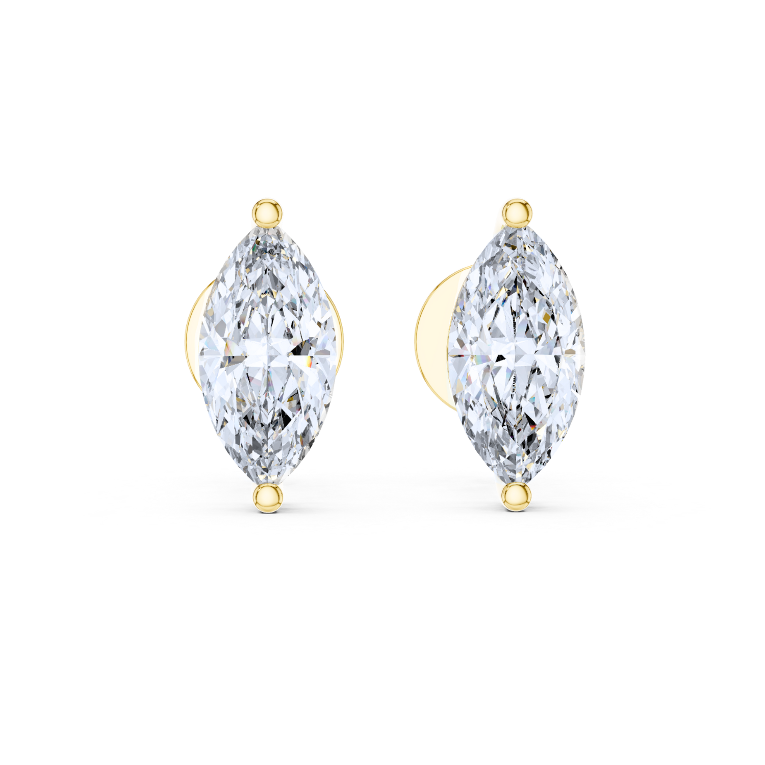 Marquise-Cut Diamond Stud Earrings