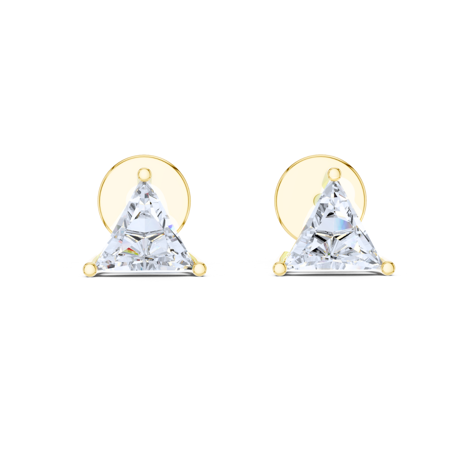 Trillion-Cut Diamond Stud Earrings