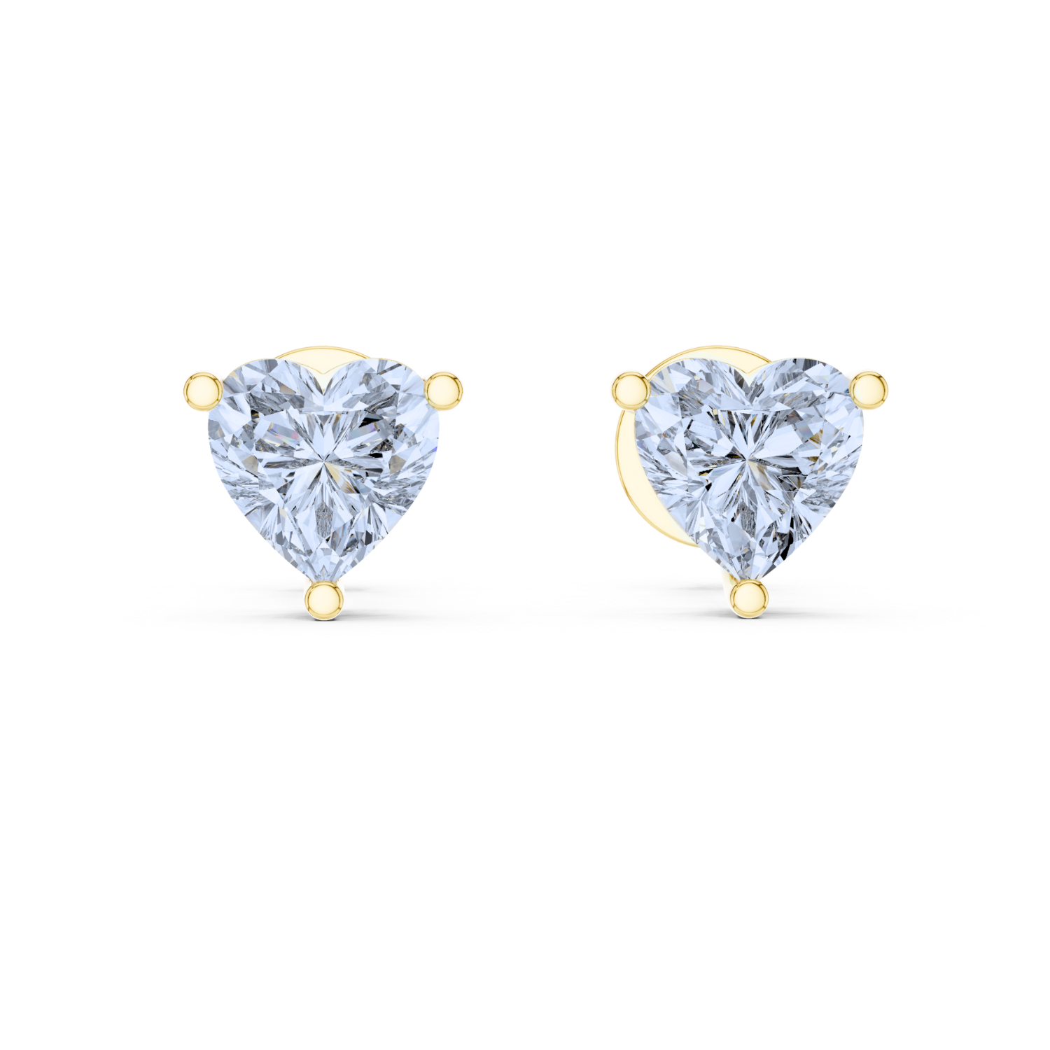 Heart-Cut Diamond Stud Earrings