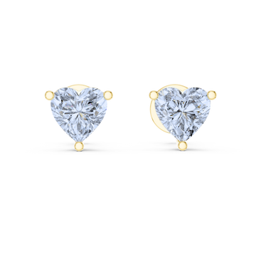 Heart-Cut Diamond Stud Earrings