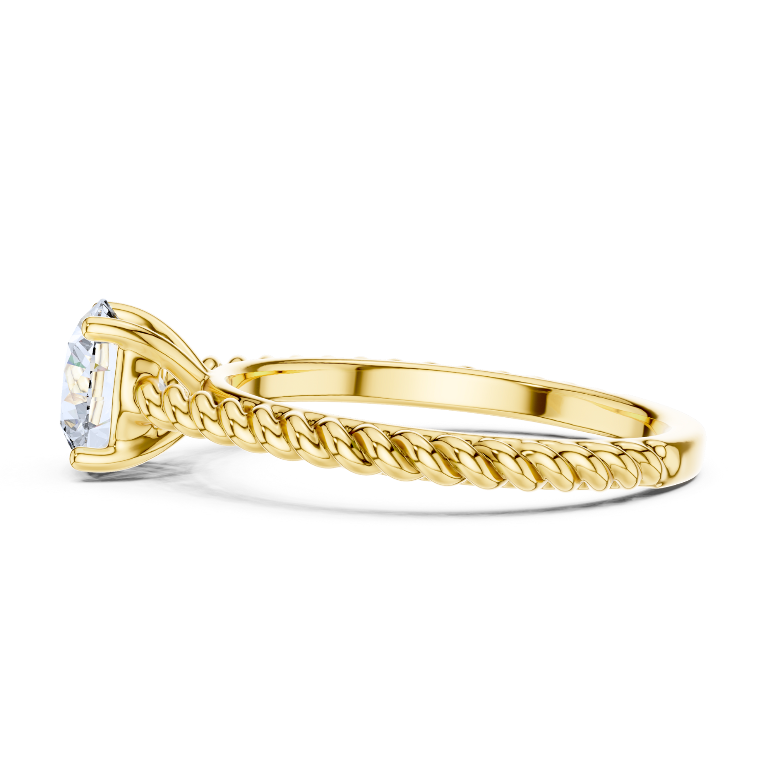 Twisted Rope Solitaire Ring