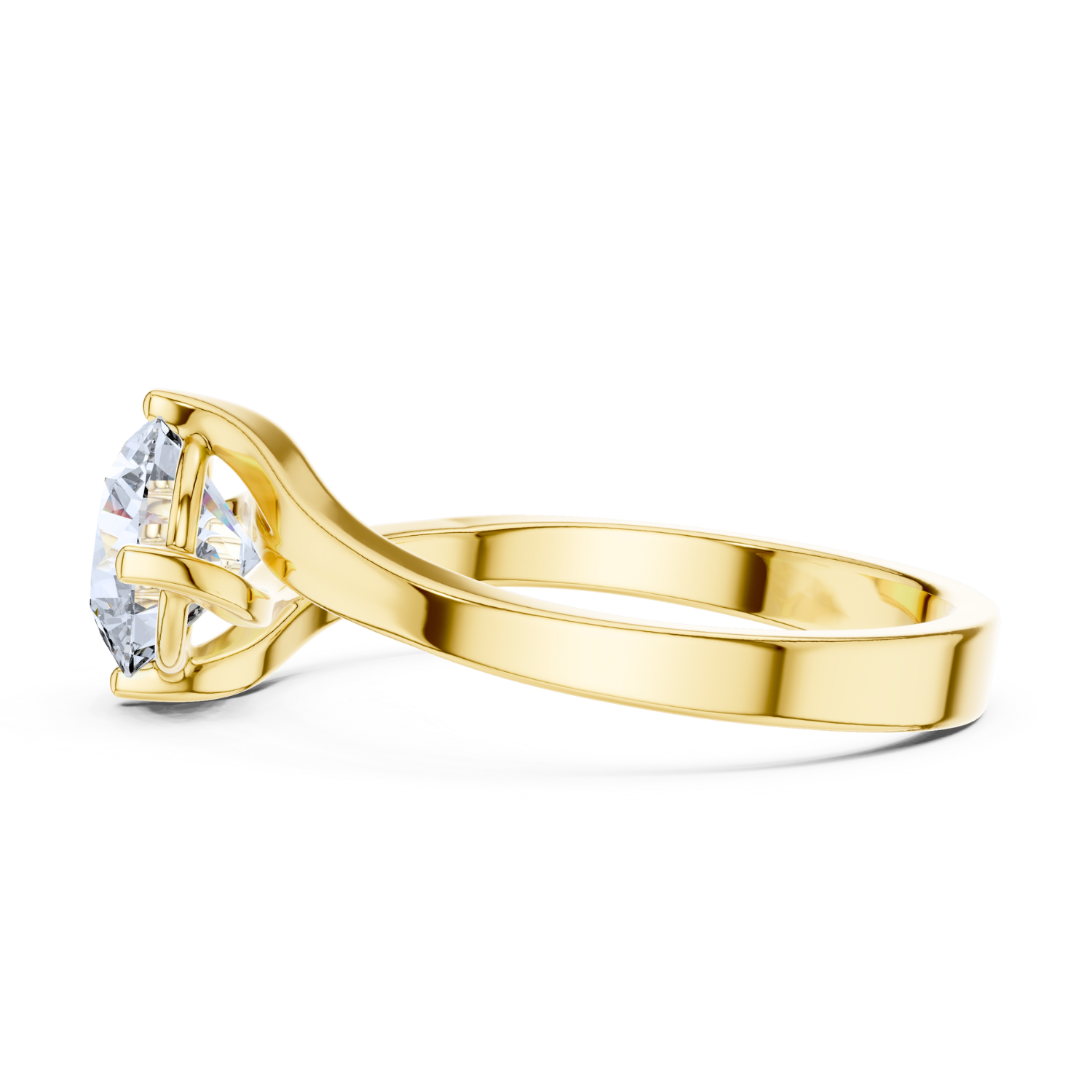 Twisted Shank Solitaire Ring