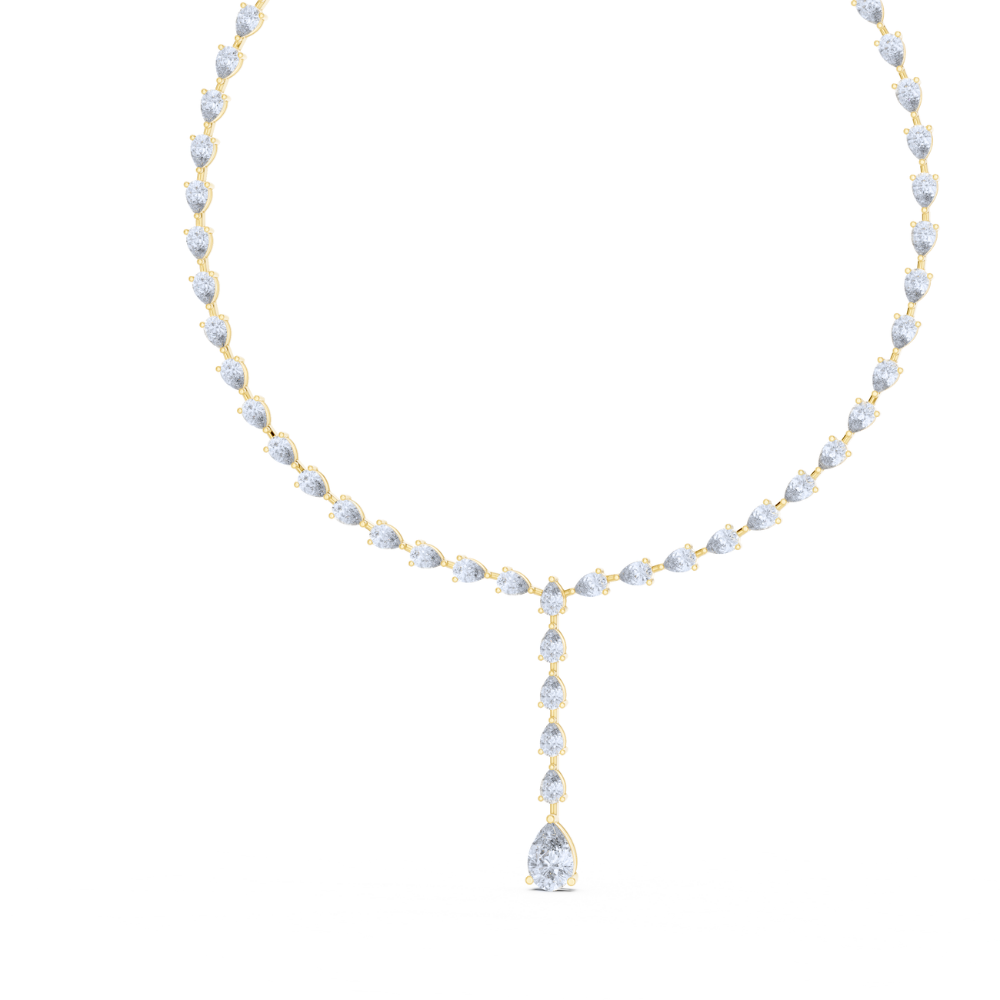 Elara Pear-Cut Drop Necklace