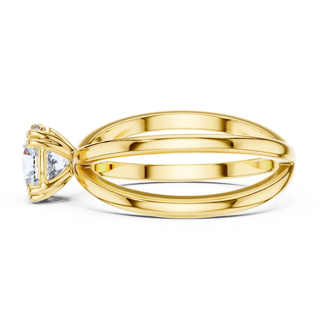 Crisscross Band Solitaire Ring