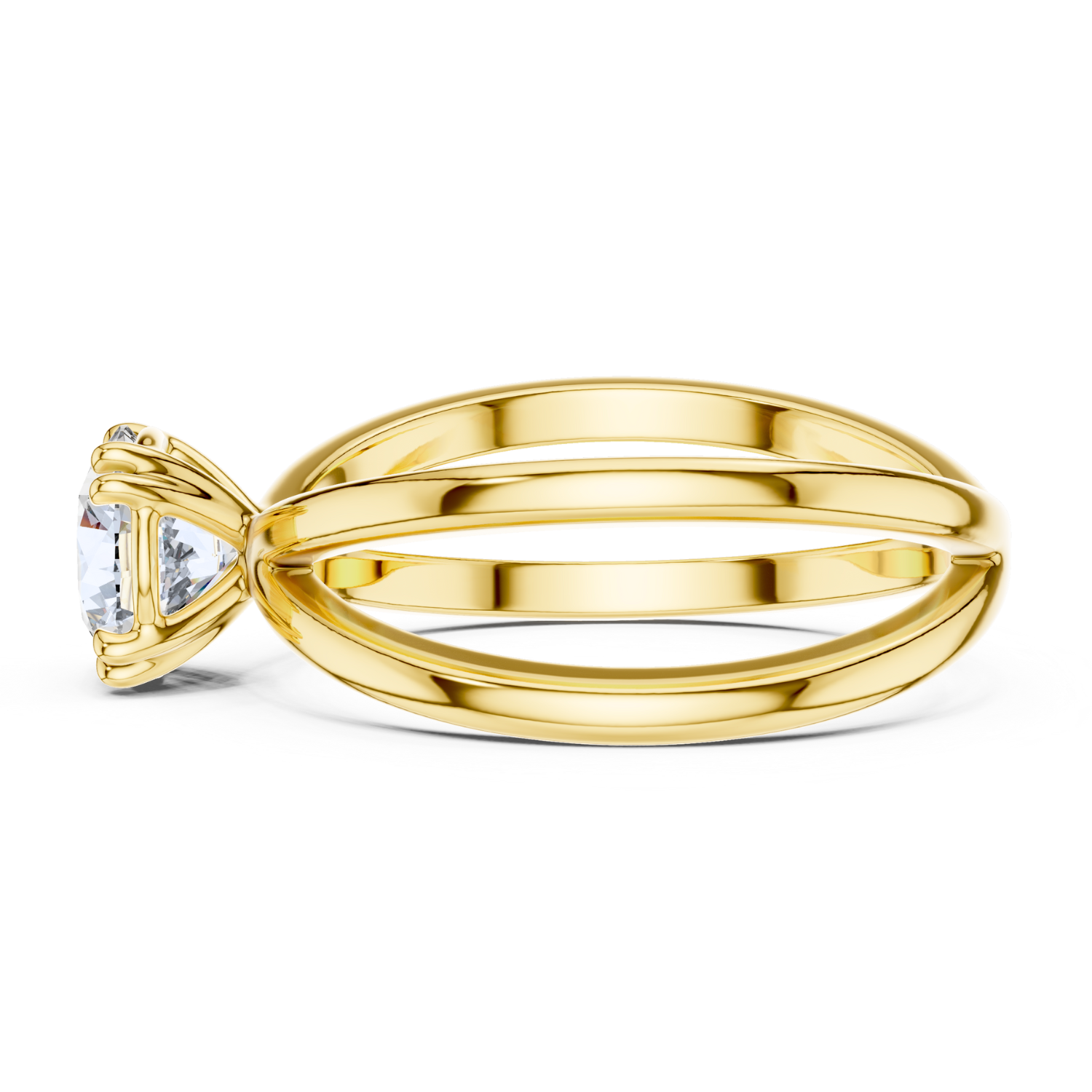 Crisscross Band Solitaire Ring
